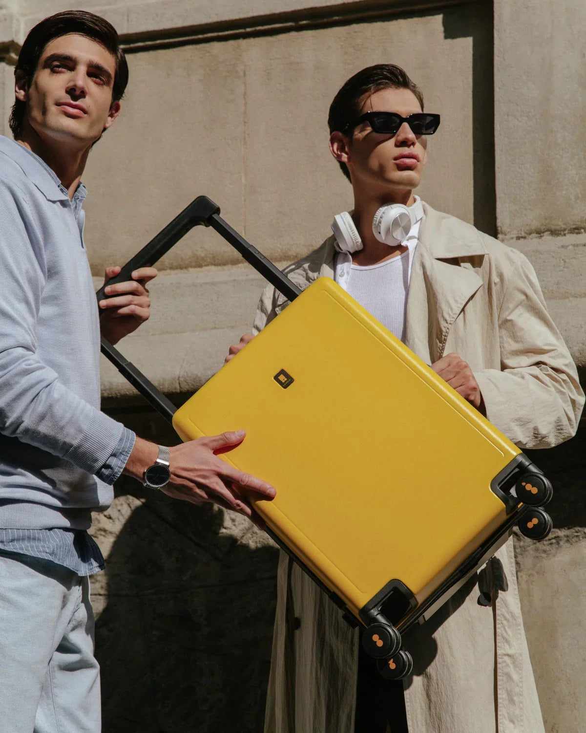 Yellow carry on suitcase for modern travelers