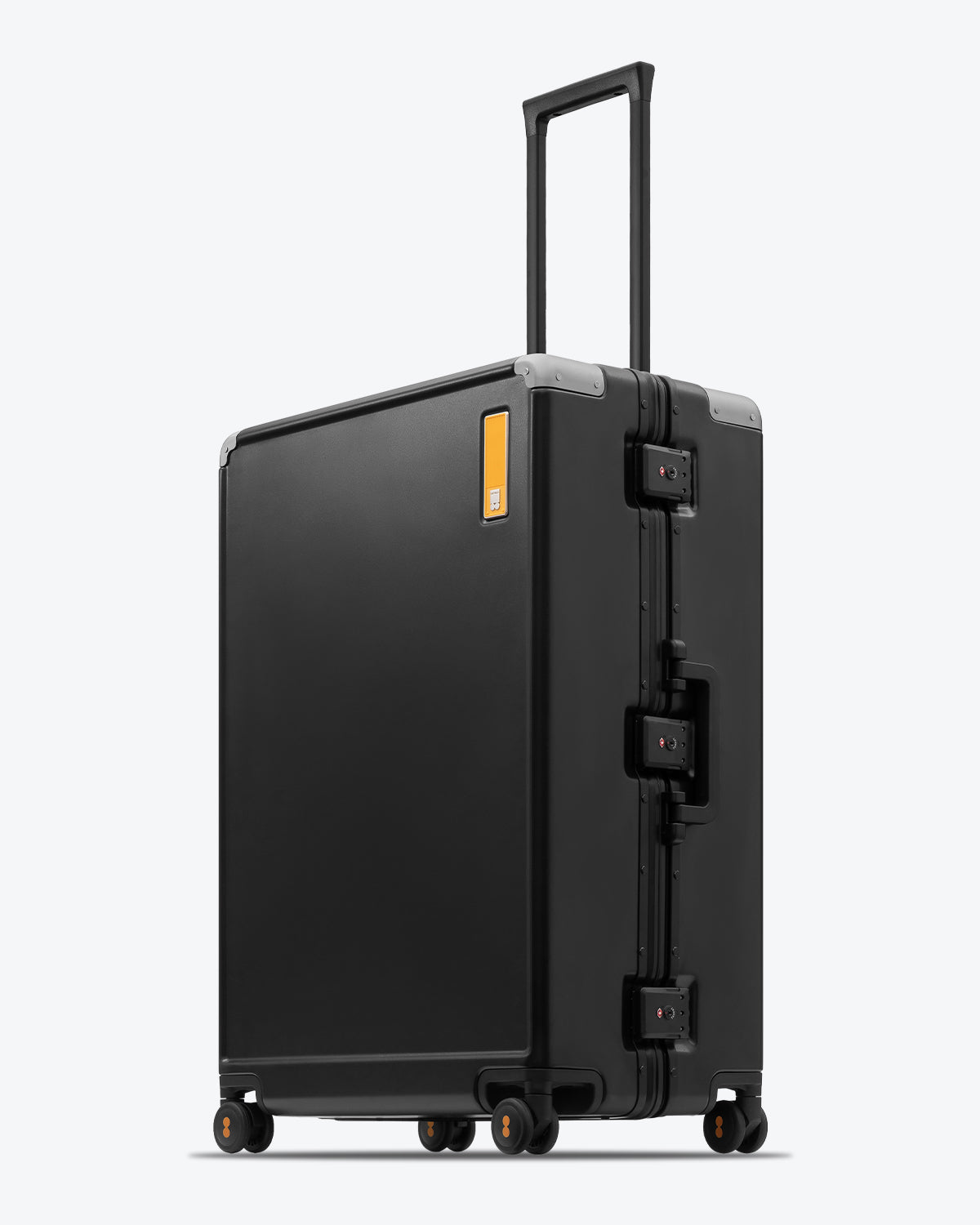 Hegent Checked 28" black suitcase side view