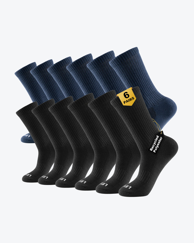 Level8 Everyday Men's Crew Socks (6 Pairs)