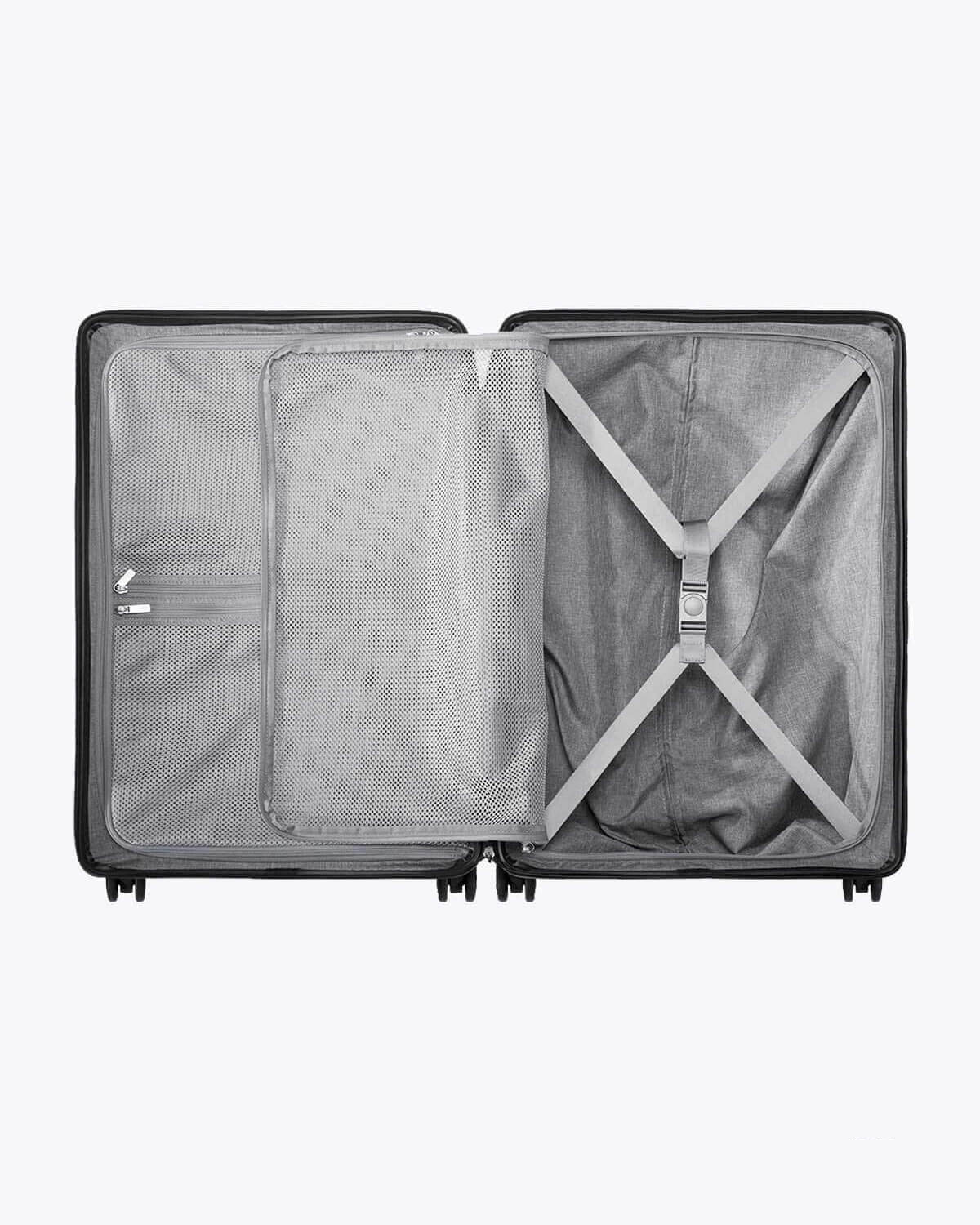 Luminous Textured Carry-On 20'' Black-Internal Divider Straps Detail