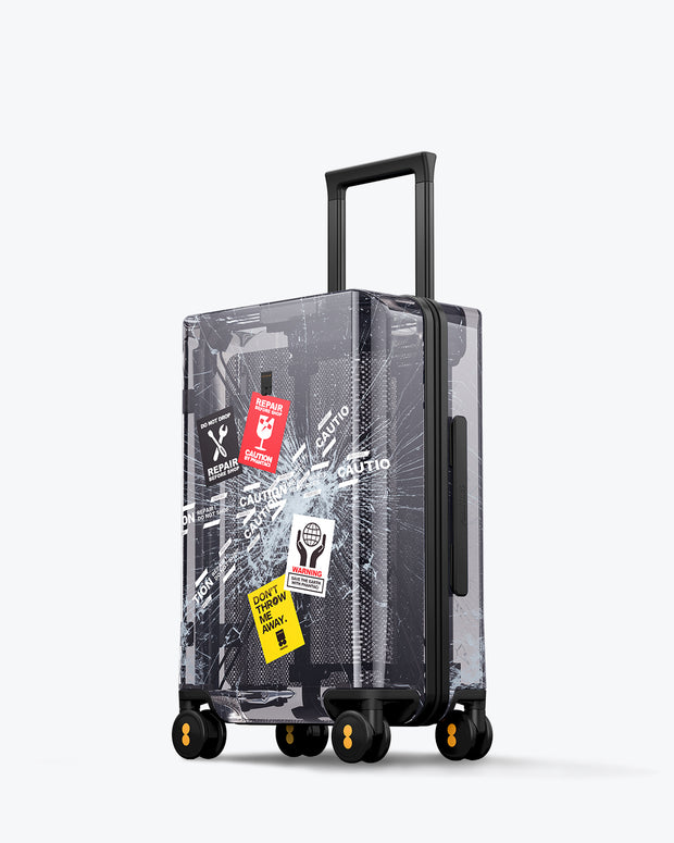 Eco Transparent Carry-On Luggage 20" Black (Only available in EU)