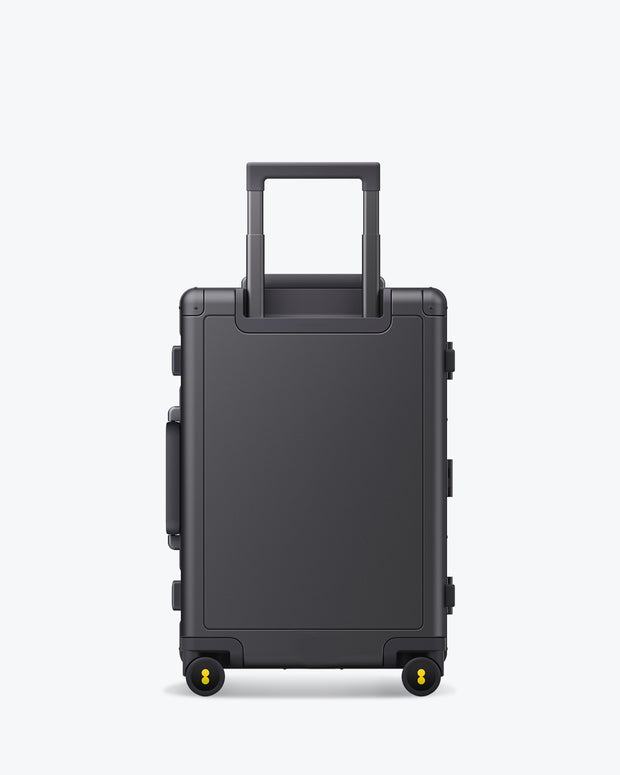 Aluminum luggage backside