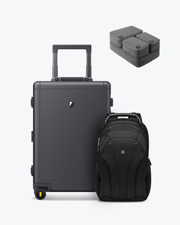 atlas backpack plus grey luggage