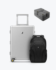 atlas backpack plus silver luggage