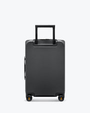 grey carry on luggage bag with laptop pocket